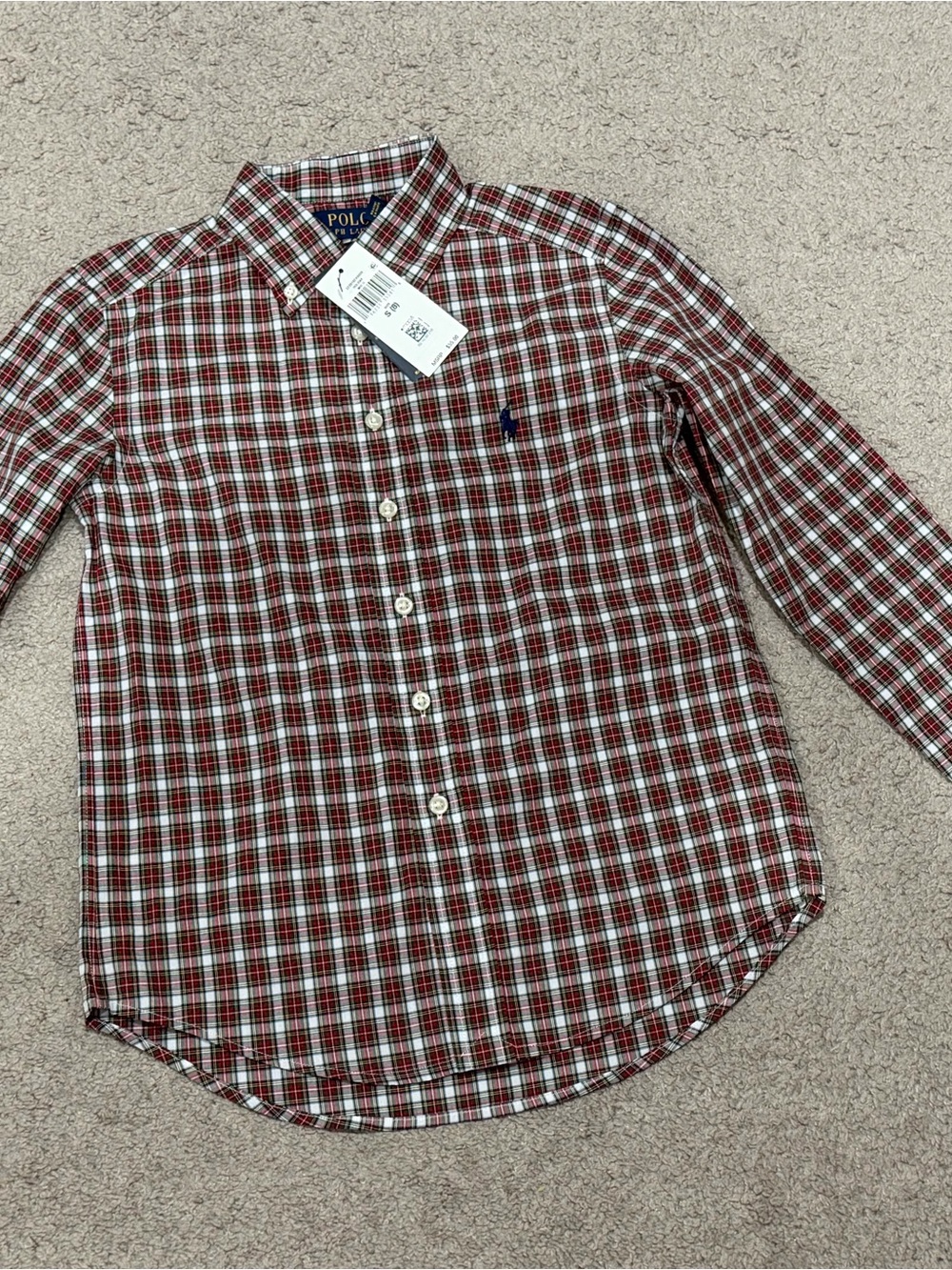 Polo Ralph Lauren Plaid Button-Down Shirt – Boys Size S (8) – NWT